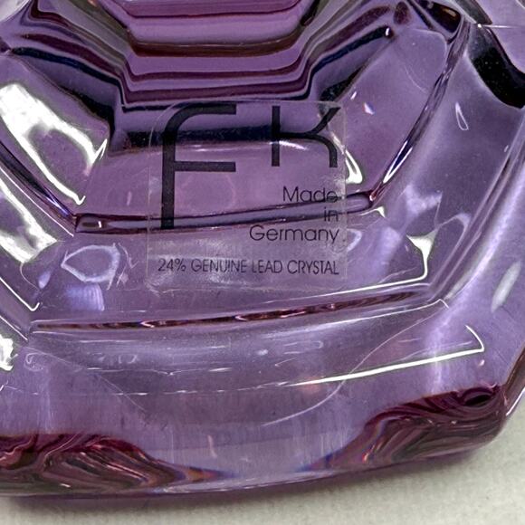 Vintage Friedrich Kristall Germany Lead Crystal Purple Vase - Picture 4 of 8